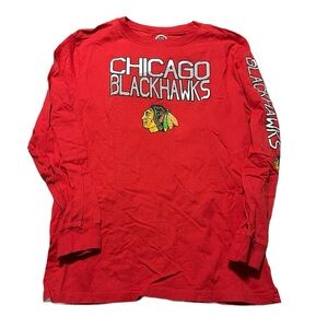 NHL Women’s Chicago Blackhawks Red Long Sleeve Tee Size XXL Hockey Hawk